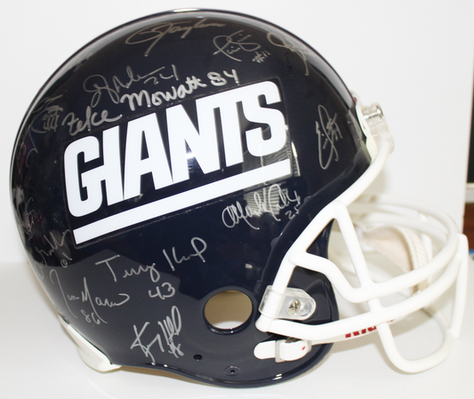 1986 New York Giants Super Bowl Champs Team Signed Authentic Proline Full Size Helmet - Steiner