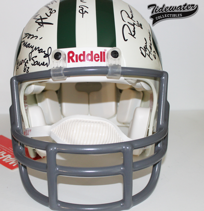 1969 NEW YORK JETS Team Signed Authentic Riddell Football Helmet Namath - STEINER