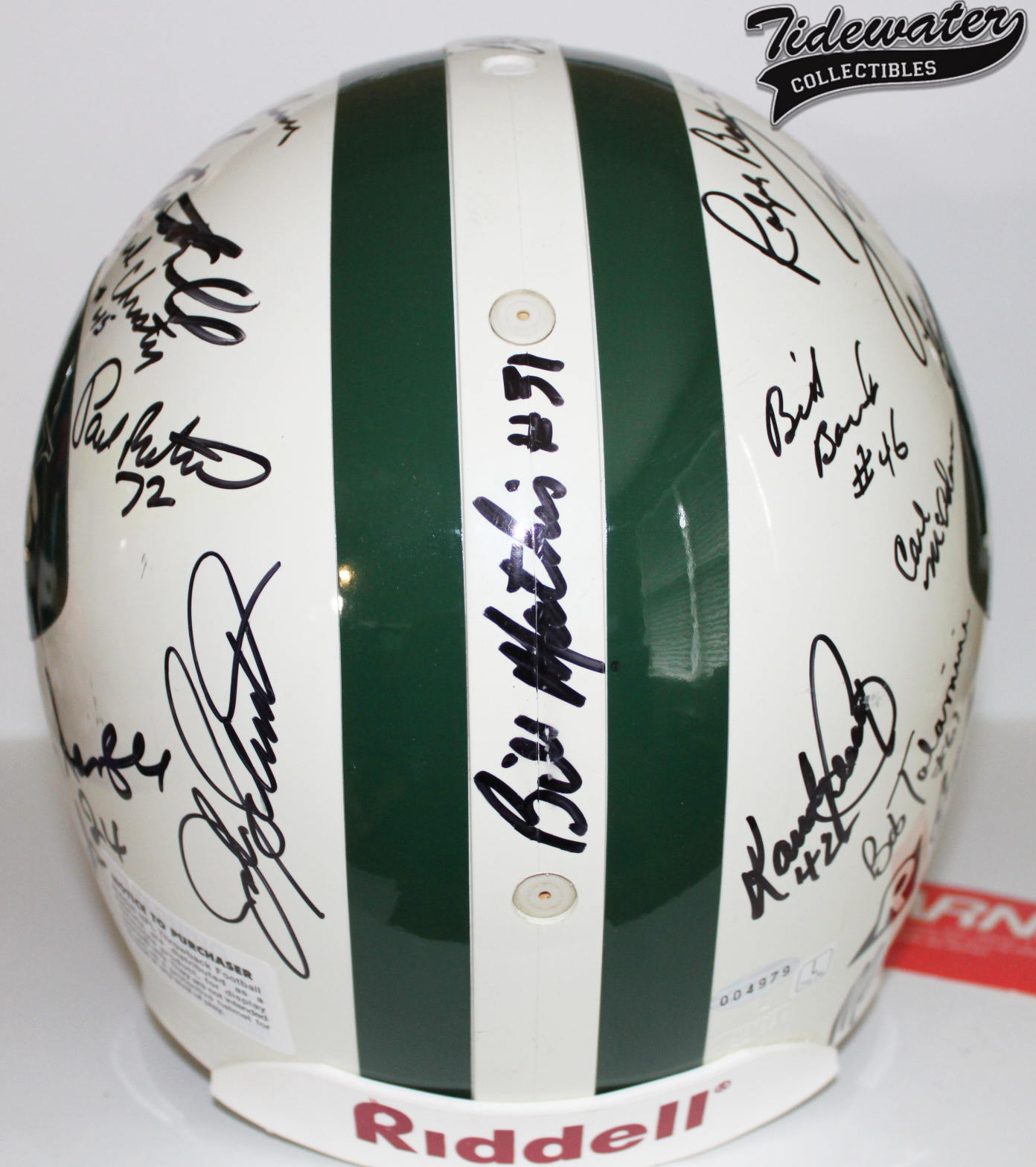 1969 NEW YORK JETS Team Signed Authentic Riddell Football Helmet Namath - STEINER