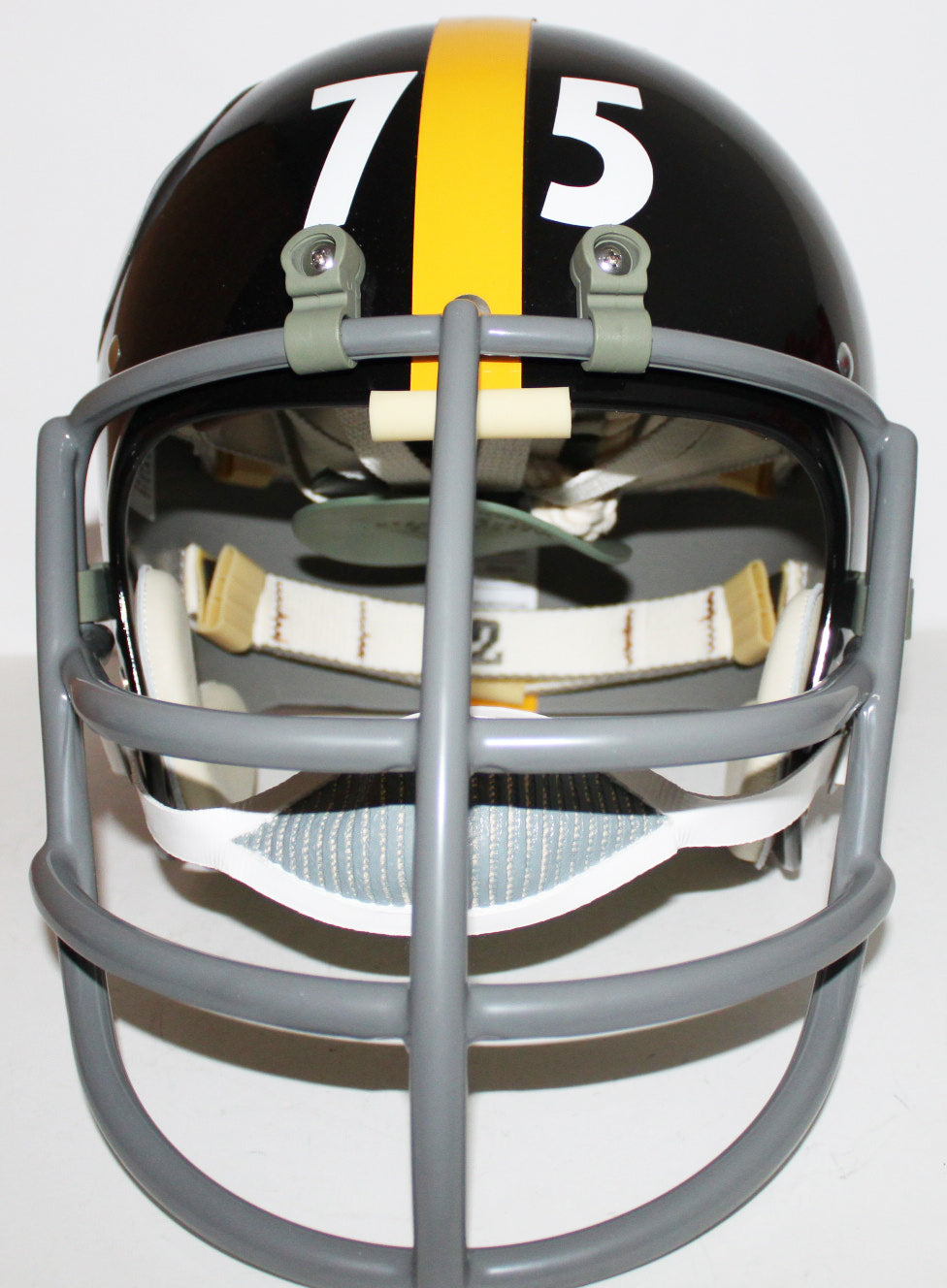 "Mean" Joe Greene Pittsburgh Steelers Signed "TK" Suspension Helmet with Inscriptions - JSA